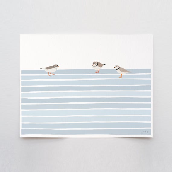 Piping Plovers Art Print - Signed and Printed by Jorey Hurley - Unframed or Framed - 250608
