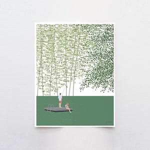 Kids Lake Fishing Wall Art Signed by Jorey Hurley