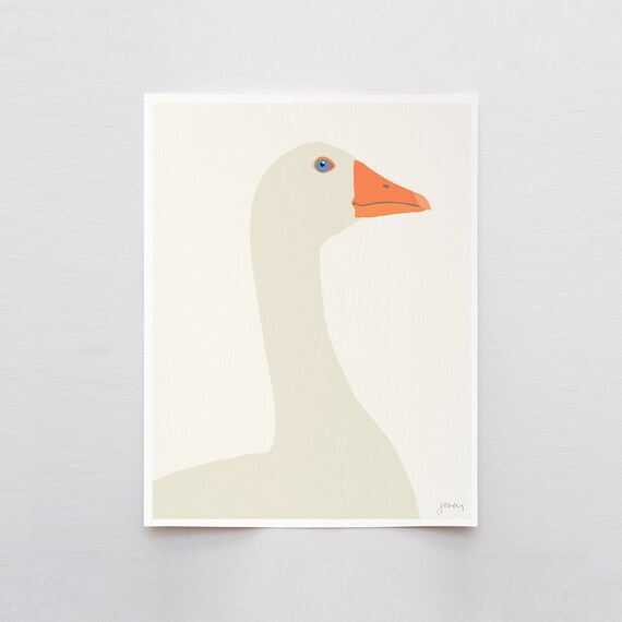 Domestic Goose Art Print - Signed and Printed by Jorey Hurley - Unframed or Framed - 130108