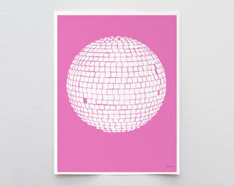 Disco Ball Art Print - Signed and Printed by Jorey Hurley - Unframed or Framed - 111122