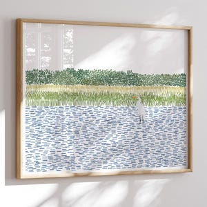 Egret in Wetlands Art Print - Signed and Printed by Jorey Hurley - Unframed or Framed - 210806 image 2