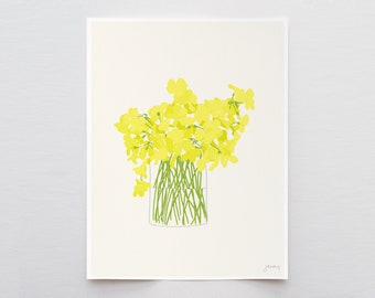 Oxalis Sour Grass Bouquet Art Print - Signed and Printed by Jorey Hurley - Unframed or Framed - 130314