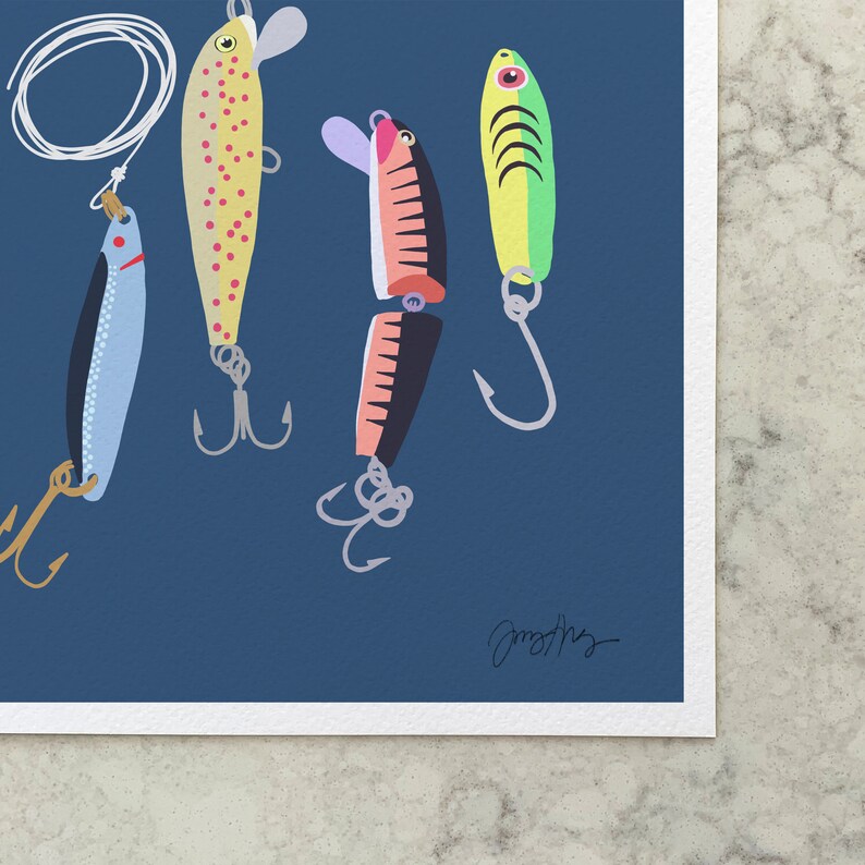 Saltwater Fishing Lures Art. Signed Print. Framed or Unframed. Etsy