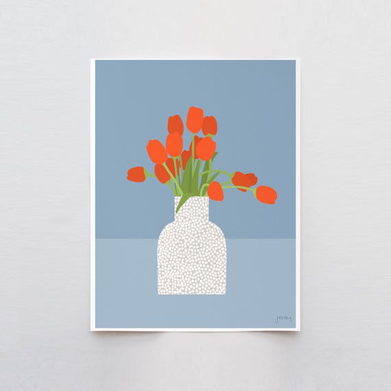 Tulips Still Life Art Print - Signed and Printed by Jorey Hurley - Unframed or Framed - 250117