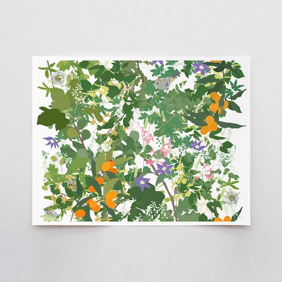 Kumquats Millefleur Art Print - Signed and Printed by Jorey Hurley - Unframed or Framed - Botanical Home Decor - 210612