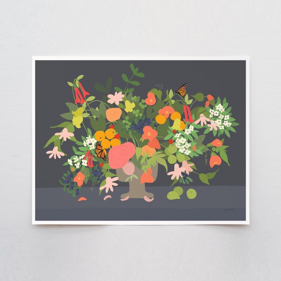 Orange Poppies Art Print - Signed and Printed by Jorey Hurley - Unframed or Framed - Botanical Home Decor - 191214