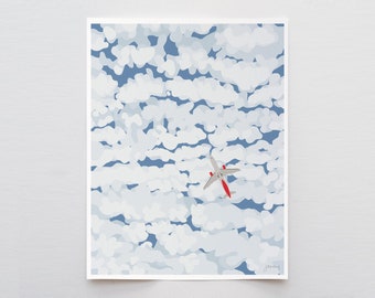 Airplane Overhead Art Print - Signed and Printed by the Jorey Hurley - Unframed or Framed - 140130