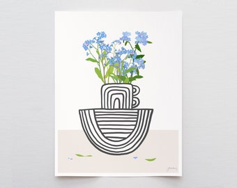 Forget-Me-Not Art Print - Signed and Printed by Jorey Hurley - Unframed or Framed - 201123