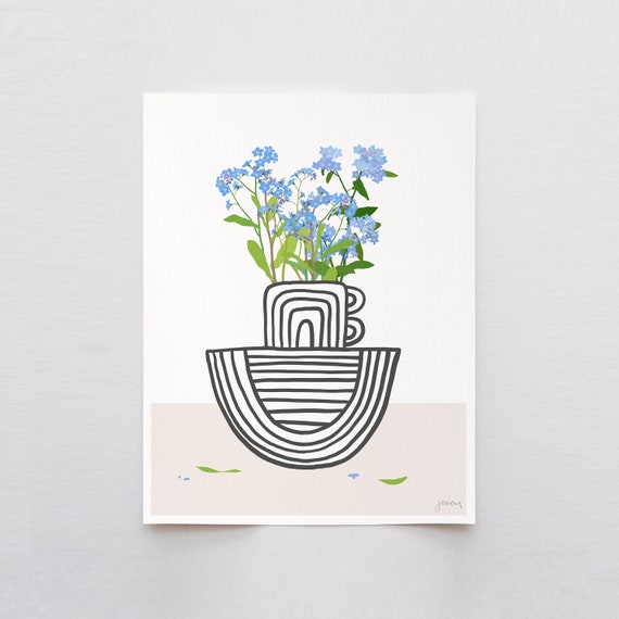 Forget-Me-Not Abstract Art Print - Signed and Printed by Jorey Hurley - Unframed or Framed - 201123