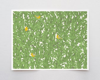 Warblers in a Willow Tree Art Print - Signed and Printed by Jorey Hurley - Unframed or Framed - 141002