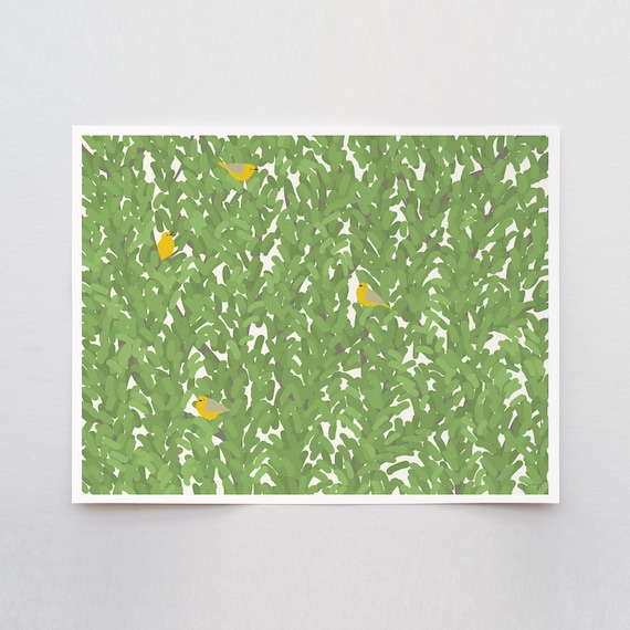 Warblers Art Print - Signed and Printed by Jorey Hurley - Unframed or Framed - 141002