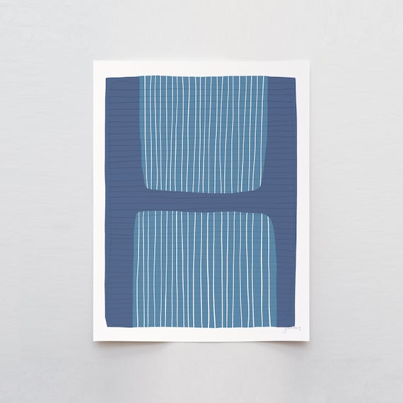 Calming Blue Abstract Art Print - Signed and Printed by Jorey Hurley - Unframed or Framed - 190326