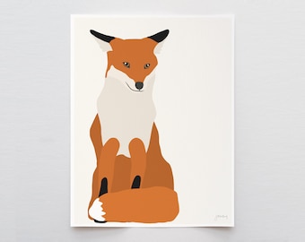 Red Fox Art Print - Signed and Printed by Jorey Hurley - Unframed or Framed - 160107