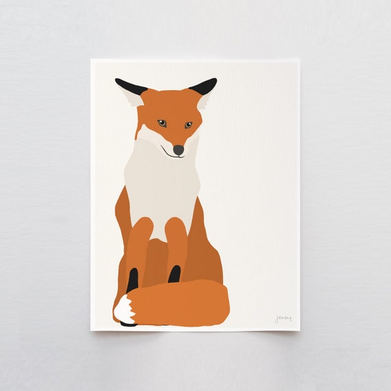 Red Fox Art Print - Signed and Printed by Jorey Hurley - Unframed or Framed - 160107