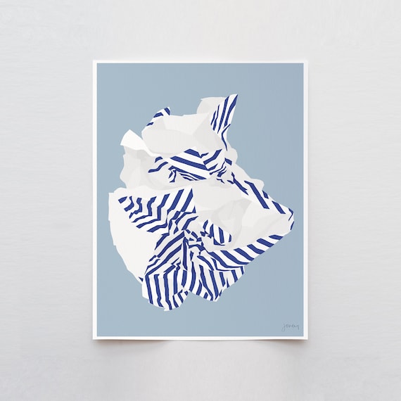 Abstract Crumpled Paper Art Print - Signed and Printed by Jorey Hurley - Unframed or Framed - 231231