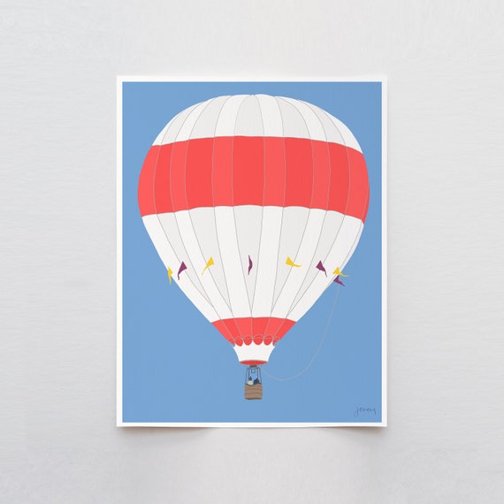 Hot Air Balloon Art Print - Signed and Printed by the Artist - Unframed or Framed - 240204