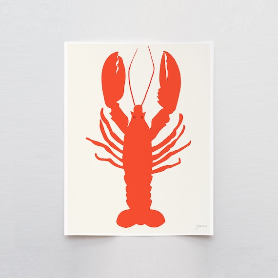 Red Lobster Art Print - Signed and Printed by Jorey Hurley - Unframed or Framed - 140803