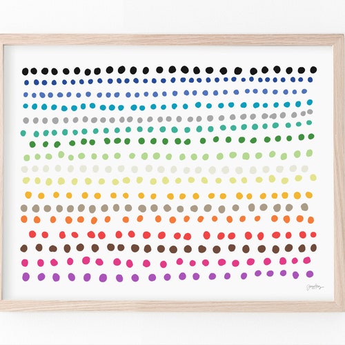 Rainbow Polka Dots Art Print. Signed. Available Framed or Unframed. Gift. 150422.