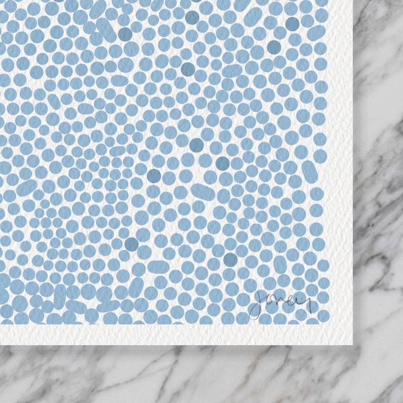 May include: A white background with a pattern of light blue circles.