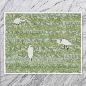 Great Egrets Art Print Signed and Printed by Jorey Hurley Unframed or Framed 220402 image 3