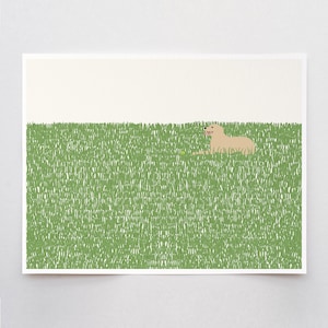 Golden Retriever im Gras Kunstdruck - Signiert von Jorey Hurley -141008