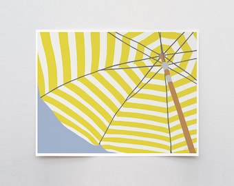 Yellow Umbrella Art Print - Signed and Printed by Jorey Hurley - Unframed or Framed - 230820