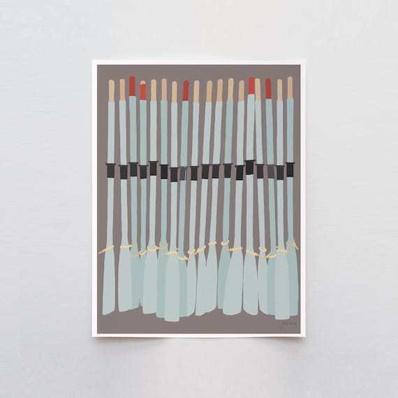 Rowing Oars Art Print - Signed and Printed by Jorey Hurley - Unframed or Framed - 220702