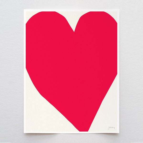 Red Heart Print Etsy