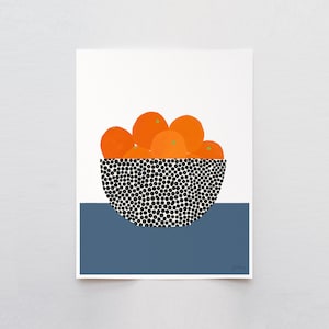 Bowl of Oranges Still Life Art Print - Signed and Printed by Jorey Hurley - Unframed or Framed - 200616