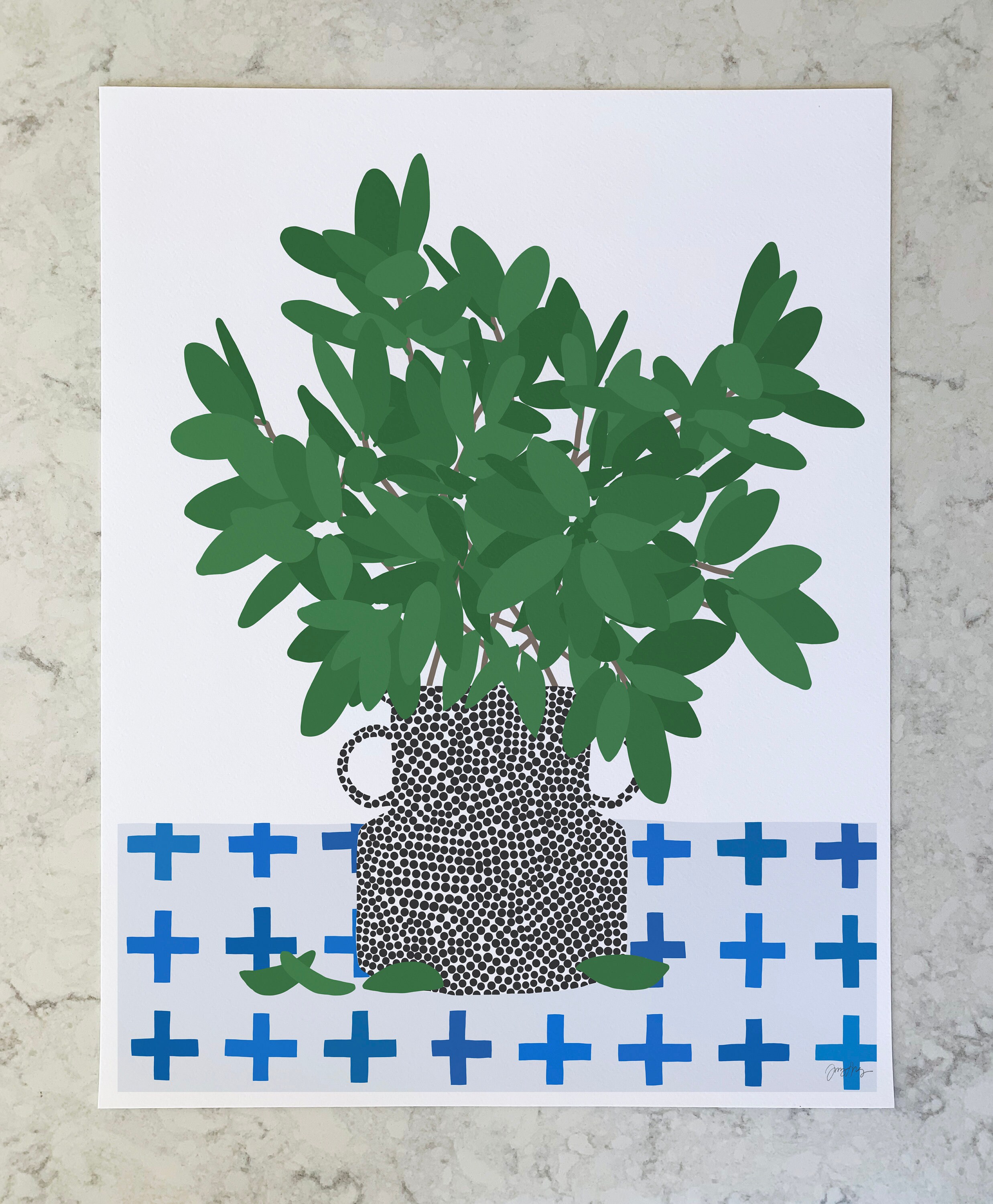 Still Life with Branches in Vase Art Print. Signed. Multiple Sizes