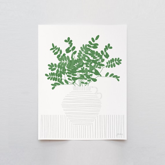 Acacia Leaves Minimal Still Life Art Print - Signed and Printed by Jorey Hurley - Botanical Home Decor - 200804