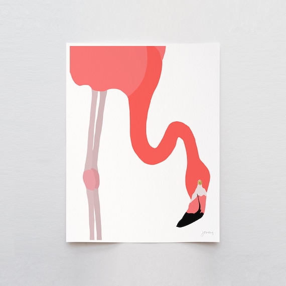 American Flamingo Art Print - Signed and Printed by Jorey Hurley - Unframed or Framed - 230117