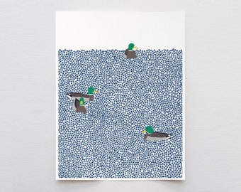 Mallards Art Print - Signed and Printed by Jorey Hurley - Unframed or Framed - 231001