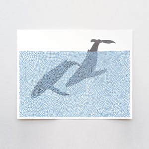 Two Humpback Whales Art Print - Signed by Jorey Hurley - 250118 image 1