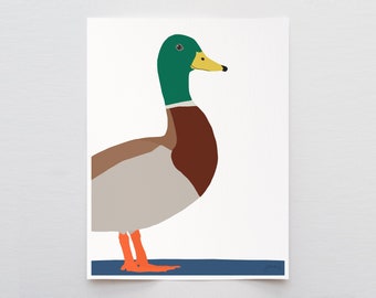 Duck Art Print - Signed and Printed by Jorey Hurley - Unframed or Framed - 230218