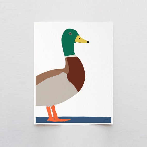 Duck Art Print - Signed and Printed by Jorey Hurley - Unframed or Framed - 230218