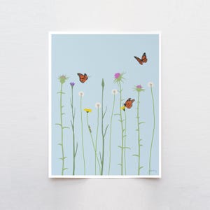 Butterflies and Thistles Art Print - Signed by Jorey Hurley - 210226