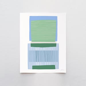 Green-Blue Abstract Art Print – Signed by Jorey Hurley - 190406