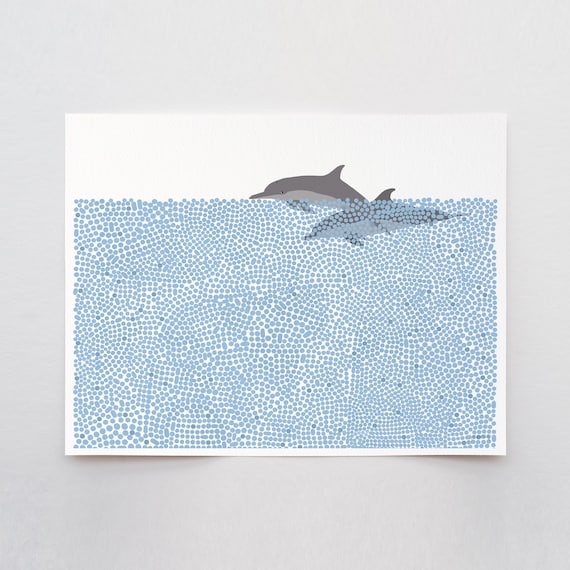 Dolphins Art Print - Signed and Printed by Jorey Hurley - Unframed or Framed - 250727