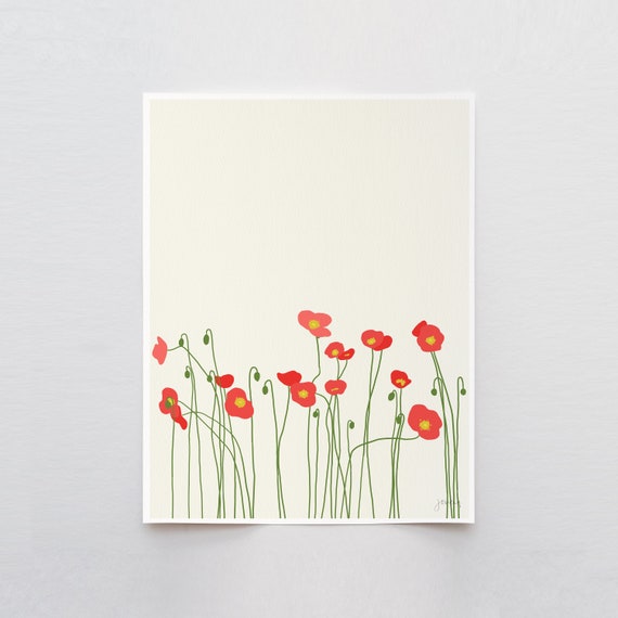 Giant Icelandic Poppies Art Print - Signed and Printed by Jorey Hurley - Unframed or Framed - 130416
