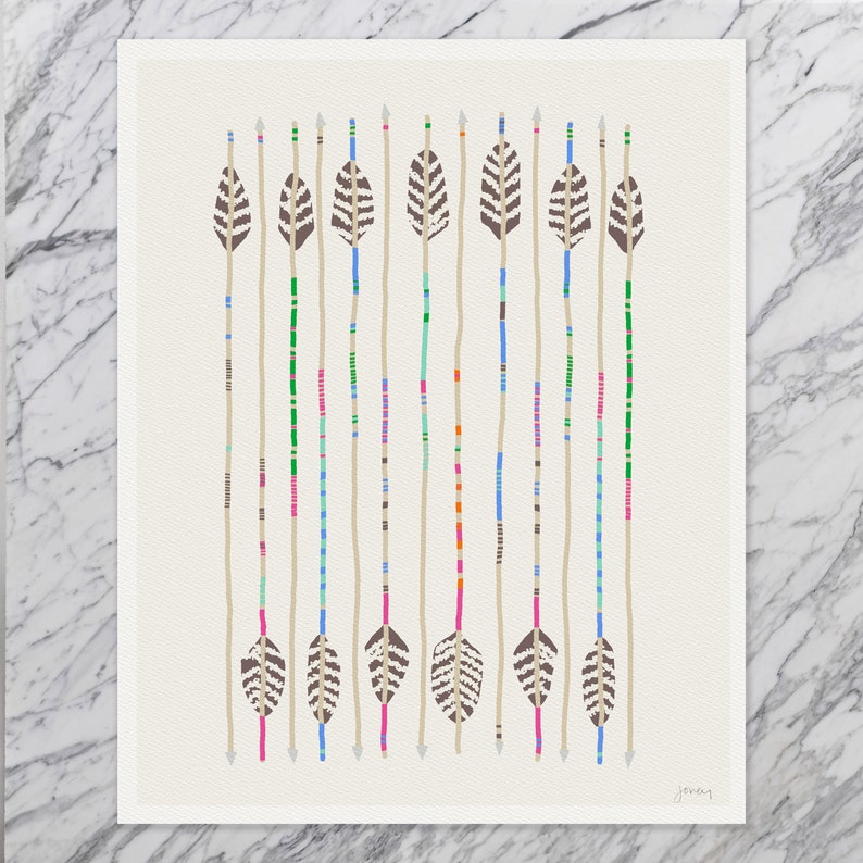 Feathered Arrows Art Print Signed and Printed by Jorey Hurley Unframed or Framed 120328 image 3