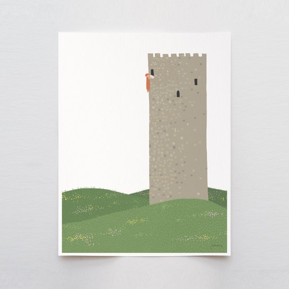 Rapunzel Tower Art Print - Signed and Printed by the Artist - Framed or Unframed - 200713