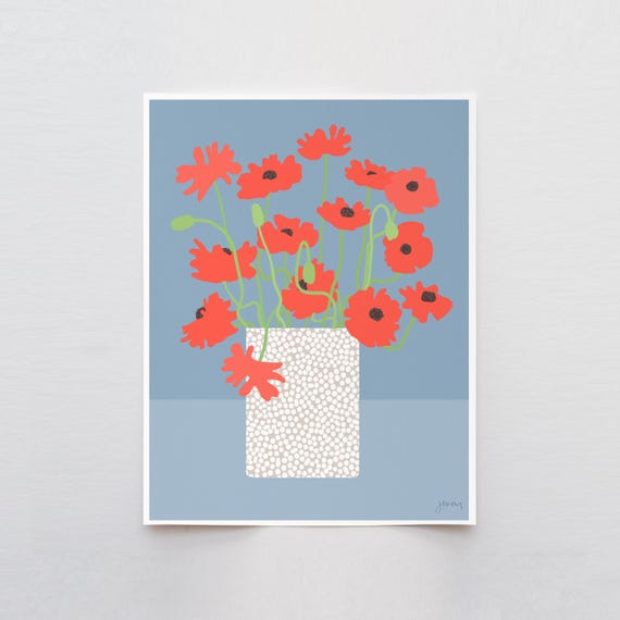 Icelandic Poppies Art Print - Signed and Printed by Jorey Hurley - Unframed or Framed - 250601