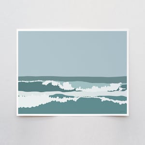 Beach Surf Art Print – Signed by Jorey Hurley - Coastal Wall Decor - 160218