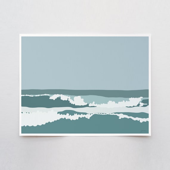 Beach Surf Break Art Print - Signed and Printed by Jorey Hurley - Unframed or Framed - 160218