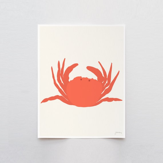 Red Rock Crab Art Print - Signed and Printed by Jorey Hurley - Unframed or Framed - 140811