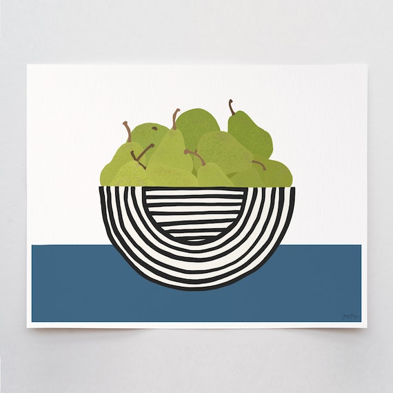 Bartlett Pears Still Life Art Print - Signed and Printed by Jorey Hurley - Unframed or Framed - 210125