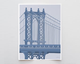 Manhattan Bridge Tower Art Print - Signed and Printed by Jorey Hurley - Unframed or Framed - 240324