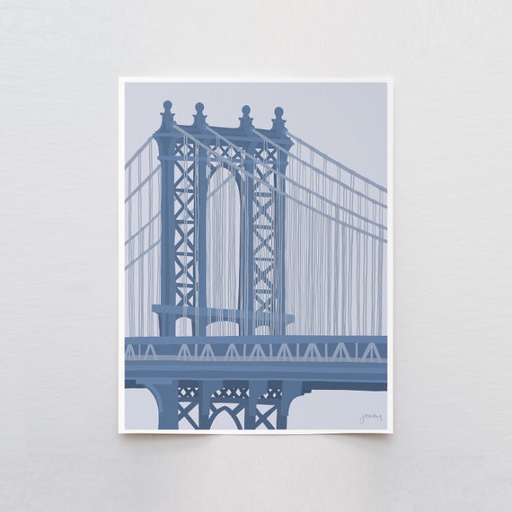 Manhattan Bridge Tower Art Print - Signed and Printed by Jorey Hurley - Unframed or Framed - 240324