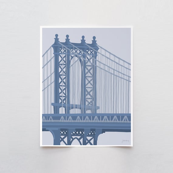 Manhattan Bridge Tower Art Print - Signed and Printed by Jorey Hurley - Unframed or Framed - 240324